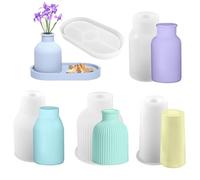 YeahBoom 5PCS Silicona Florero Moldes, Botella Molde de Resina, Moldes Resina Jarrón, Moldes Resina Silicona Floreros, Molde Silicona Jarron