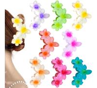 YeahBoom 8 horquillas de flores, pinzas y accesorios decorativos para pelo, pinzas de plástico antideslizantes