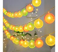 YeahBoom Limón Luces de Hadas,Cadena De Luces,Luces de Rodaja de Limón Cuerda,Cuerda Hada LED Lámpara,Decoración de la Fiesta,Patio,Dormitorio,Decoración De Fiesta,Exterior,Funciona con Pilas