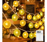 YeahBoom Limón Luces de Hadas,Cadena De Luces,Luces de Rodaja de Limón Cuerda,Cuerda Hada LED Lámpara,Decoración de la Fiesta,Patio,Dormitorio,Decoración De Fiesta,Exterior,Funciona con Pilas