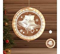 YeahBoom Luz Ventana Navidad LED,Patrón de Navidad de Acrílico 3D,Adornos Navideños Luz Colgante Baterías Cargada para Decoración Ventanas Fiestas Navideñas Interiores Exteriores