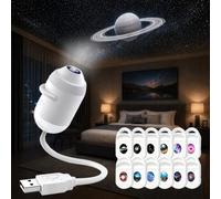 YeahBoom Proyector 2 en 1 Galaxy Night Light, proyector de cielo estrellado ajustable 360° para adultos, proyector LED de cielo estrellado con 12 películas deslizantes para coche, salón, dormitorio.