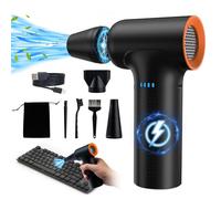 YEAHCO - Plumero de aire comprimido - Plumero de aire eléctrico de alta velocidad de 300000 rpm, 120M/S, 3 engranajes, 10000 mAh, ventilador turbo recargable, ventilador de secado a chorro para