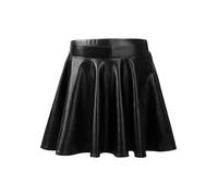 YEAHDOR Falda de Baile de Lentejuelas Brillantes para Niñas Falda de Danza Ballet Plisasa Metálica para Niña Falda de Tutú de Baile Ballet Latín Jazz C Negro 11-12 años