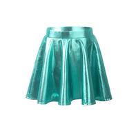 YEAHDOR Falda de Baile de Lentejuelas Brillantes para Niñas Falda de Danza Ballet Plisasa Metálica para Niña Falda de Tutú de Baile Ballet Latín Jazz C Lago Verde 13-14 años