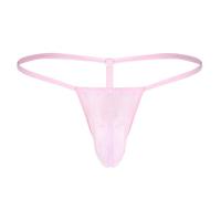 YEAHDOR Hombre Tanga de Hilo Sexy Slip de Malla Susprnsorios G-String Thong Transparente T-Back Ropa Interior Erótica A Rosa Talla Única