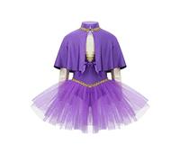 YEAHDOR Vestido Bailarina para Niñas Maillot Danza Ballet Lujoso Disfraz Dominadora Circo Traje Disfraces Gran Showman Ringmaster Fiesta Halloween Navidad Morado 12 años