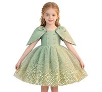 YEAHDOR Vestido Damas Honor Niña Tule Traje De Baile para Escena Reuniones Familiares Primeras Comuniones Verde 4-5 años
