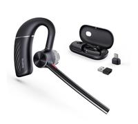 Yealink Auriculares Bluetooth BH71 Pro con estuche de carga, 4 micrófonos con cancelación de ruido manos libres auricular Bluetooth para PC, teléfono móvil, solo auriculares inalámbricos para equipos