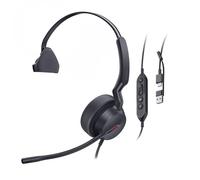Yealink Auriculares USB UH44, certificados por equipos, 2 micrófonos, USB-C | Micrófonos con cancelación de ruido AI, auriculares USB con micrófono para el trabajo, auriculares con cable para computadora