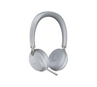 Yealink BH72 Auriculares Bluetooth Diadema con Base de Carga Inalámbrica, Gris Claro, Supraaural, 40h Batería, para Llamadas y Música