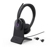 Yealink BH74 - Auriculares inalámbricos con soporte y cancelación activa de ruido con micrófono para el trabajo, 6 micrófonos híbridos ANC Microsoft Teams Premium Open Office Certificados, Bluetooth