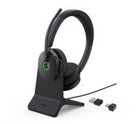 Yealink BH74 de Base de Carga ANC Auriculares inalámbricos Bluetooth, 6X Micrófono híbrido con cancelación de Ruido, 32 Horas de duración de la batería en conversación, certificación Microsoft Teams