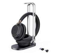 Yealink BH 76 Plus Teams - Auriculares con soporte de carga, Bluetooth, ANC, 40 h de duración de la batería, USB C/A, color negro