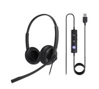 Yealink UH34 Auriculares estéreo duales para una mayor productividad, sonido superior para llamadas y música, diseño cómodo de 3,5 mm, equipos optimizados