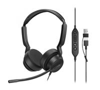 Yealink UH42 Auriculares USB con micrófono estéreo cable para PC USB-C/A | Auriculares con cable con reducción de ruido, micrófono, control de llamadas para oficina, centro de llamadas