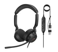 Yealink UH44 Auriculares con Cable USB duales para PC con micrófonos duales, cancelación de Ruido y Adaptador USB-C/A para Ordenadores, centros de Llamadas, oficinas y Equipos. Certificados