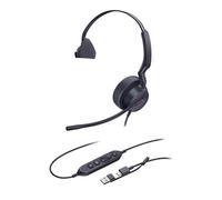 Yealink UH44 - Auriculares de Diadema con cancelación de Ruido AI, Altavoz HD de 35 mm, Auriculares giratorios, Almohadillas de Espuma viscoelástica, Controlador en línea, Compatible con Equipos y
