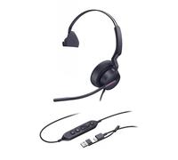 Yealink UH46 - Auriculares de Diadema con 3 micrófonos con cancelación de Ruido AI, Altavoz de 35 mm, certificación Teams, luz Dual Busylight, Almohadilla de Espuma de Memoria, Controlador en línea