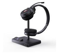 Yealink WH62 Auriculares inalámbricos DECT certificados para Equipos, Auriculares estéreo de Oficina para teléfono de Escritorio y softphone de Ordenador, micrófono con cancelación de Ruido, 14 Horas