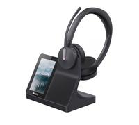 Yealink WH64 - Auriculares inalámbricos para estación de trabajo DECT con pantalla táctil de 4", doble
