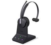 Yealink WH64 DECT & Bluetooth Mono Teams Auriculares inalámbricos con micrófono, 606 pies de Alcance Auriculares con micrófono de cancelación de Ruido 3X, 26H Tiempo de conversación
