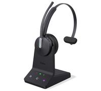 Yealink WH64 DECT & Bluetooth Mono UC Auriculares inalámbricos con micrófono, Cascos inalámbricos, 606 pies de Alcance Auriculares con micrófono de cancelación de Ruido 3X, 26H Tiempo de conversación
