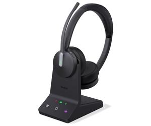 Yealink WH64 Dual UC DECT & Bluetoot Auriculares Inalámbricos con Micrófono, Alcance de 606 pies Auriculares de Trabajo con Micrófono con Cancelación de Ruido 3X, 32H Tiempo de Conversación