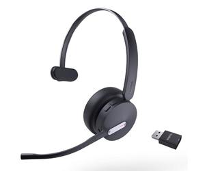 Yealink WH64 Híbrido con Dongle DECT, Alcance de 150 m, 26 Horas de Conversación, Auriculares Bluetooth para Teams, Zoom, Micrófono con Cancelación de Ruido 3X, Auriculares para PC y Teléfono