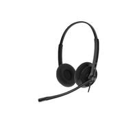 Yealink YHS34 Lite Dual - Auriculares biaurales con Cable conexion rj, Compatible con Todos los telefonos Fijos, Color Negro