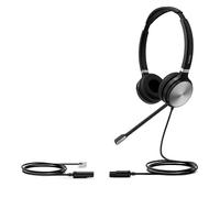 Yealink YHS36 E2 - Auriculares con Cable Dual con QD a RJ9, micrófono de cancelación de Ruido, Audio de Banda Ancha HD, Diadema ergonómica, Almohadillas de Piel, compatibles con teléfonos IP de