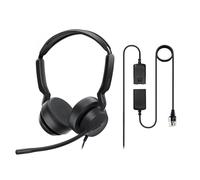 Yealink YHS36 E2 Auriculares telefónicos con Cable RJ9 y de conexión rápida, compatibles con teléfonos Poly, Avaya y Snom con Cable de Doble Auricular y micrófono para teléfonos de Oficina