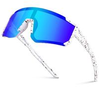 YEAMLTE Gafas Ciclismo Niño, Gafas de Sol Infantiles, Gafas de Bicicleta para Niños, Protección UV 400 para Niños y Niñas para Deportes Al Aire Libre, Ciclismo, Tenis, Running (Blanco)