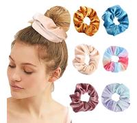 Yean 6 piezas de coleteros de terciopelo con bolsillo con cremallera, coleteros elásticos con cremallera, mini bolsa de almacenamiento para mujeres y niñas, accesorios para el cabello