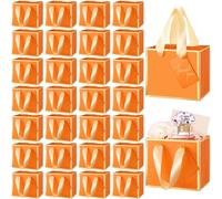 Yeaqee 50 mini bolsas de regalo de papel metálico metálico con asa de 4 x 4.75 x 2.25 pulgadas, bolsa de agradecimiento extra pequeña con etiqueta para graduación, fiesta de cumpleaños, regalos, boda,