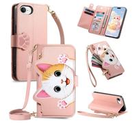 YeaQuelior Funda para iPhone 17e & 16e 6,1" Diseño Lindo de Gato, Rosa