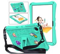 YeaQuelior Funda para niños para Xiaomi Redmi Pad SE de 11 pulgadas 2023, ligera, a prueba de golpes, de etilvinilacetato, bonita funda protectora con soporte y correa para el hombro, color verde