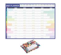 Year Calendar | Double-Sided 12 Months Large Size With Colorful Labels | 20