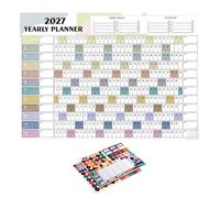 Year Calendar | Double-Sided 12 Months Large Size With Colorful Labels | 20