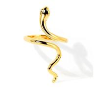 Year of Snake Minimalist Snake Open Ring - 2025 Shed Your Tired Old Skin, S925 Adjustable Snake Shaped Wrap Ring for Women, Cute Animal Gold Ring Statement Jewelry Gifts 2025
