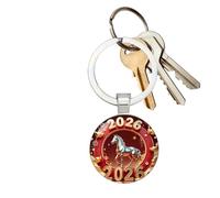 Year Of The Horse 2026 - Llavero 2D ornamento | Chinese New Year 2D Purse And Car Ornament Keychain, perfecto para niños, estudiantes, coleccionistas, animales amantes turísticos, cumpleaños, fiestas