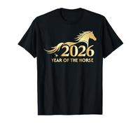 Year of The Horse 2026 Logo V2 Cool Fun Happy Lunar New Year Camiseta