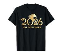 Year of The Horse 2026 Logo V2 Cool Fun Happy Lunar New Year Camiseta