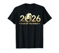 Year of The Horse 2026 Logo V5 Cool Fun Happy Lunar New Year Camiseta