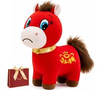 Year of The Horse 2026 Plush - 20/25/30/40/50cm Premium Soft Plush Toy, Horse Plushie Figurine, ucky Chinese Lunar New Year Mascot Zodiac Ornament Gift for Home Tabletop Office Decor (Sad,40cm)