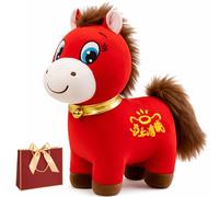 Year of The Horse 2026 Plush - 20/25/30/40/50cm Premium Soft Plush Toy, Horse Plushie Figurine, ucky Chinese Lunar New Year Mascot Zodiac Ornament Gift for Home Tabletop Office Decor (Smile,50cm)