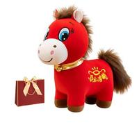 Year of The Horse 2026 Plush - 20/25/30/40/50cm Premium Soft Plush Toy, Horse Plushie Figurine, ucky Chinese Lunar New Year Mascot Zodiac Ornament Gift for Home Tabletop Office Decor (Smile,30cm)