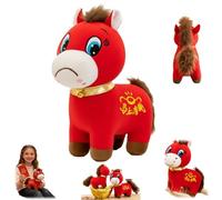 Year of The Horse 2026 Plush,Funny Smiling/Crying Horse Plush Figurine,Lucky Chinese Lunar New Year Horses Ornament,Zodiac Horses Mascot for Home Store Tabletop Decor (Crying, 25cm)