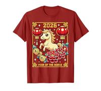 Year of The Horse 2026 Retro Art Chinese New Year Zodiac Camiseta