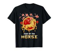 Year of The Horse Chinese New Year Cherry Blossom Zodiac Camiseta